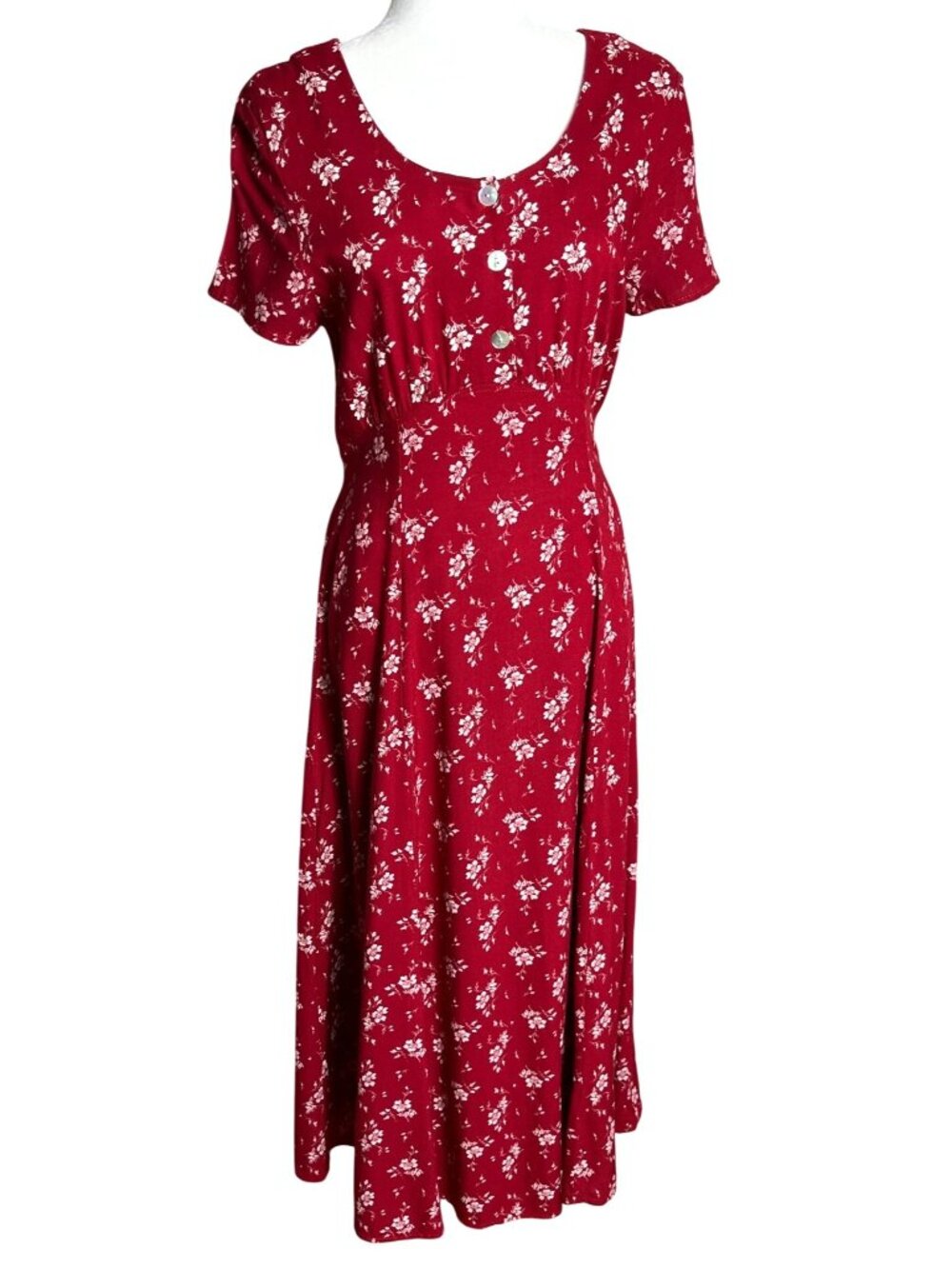Vtg Byer Dress 90s 40s Grunge Romantic Tea Midi Red Cottagecore Academia Wom 7